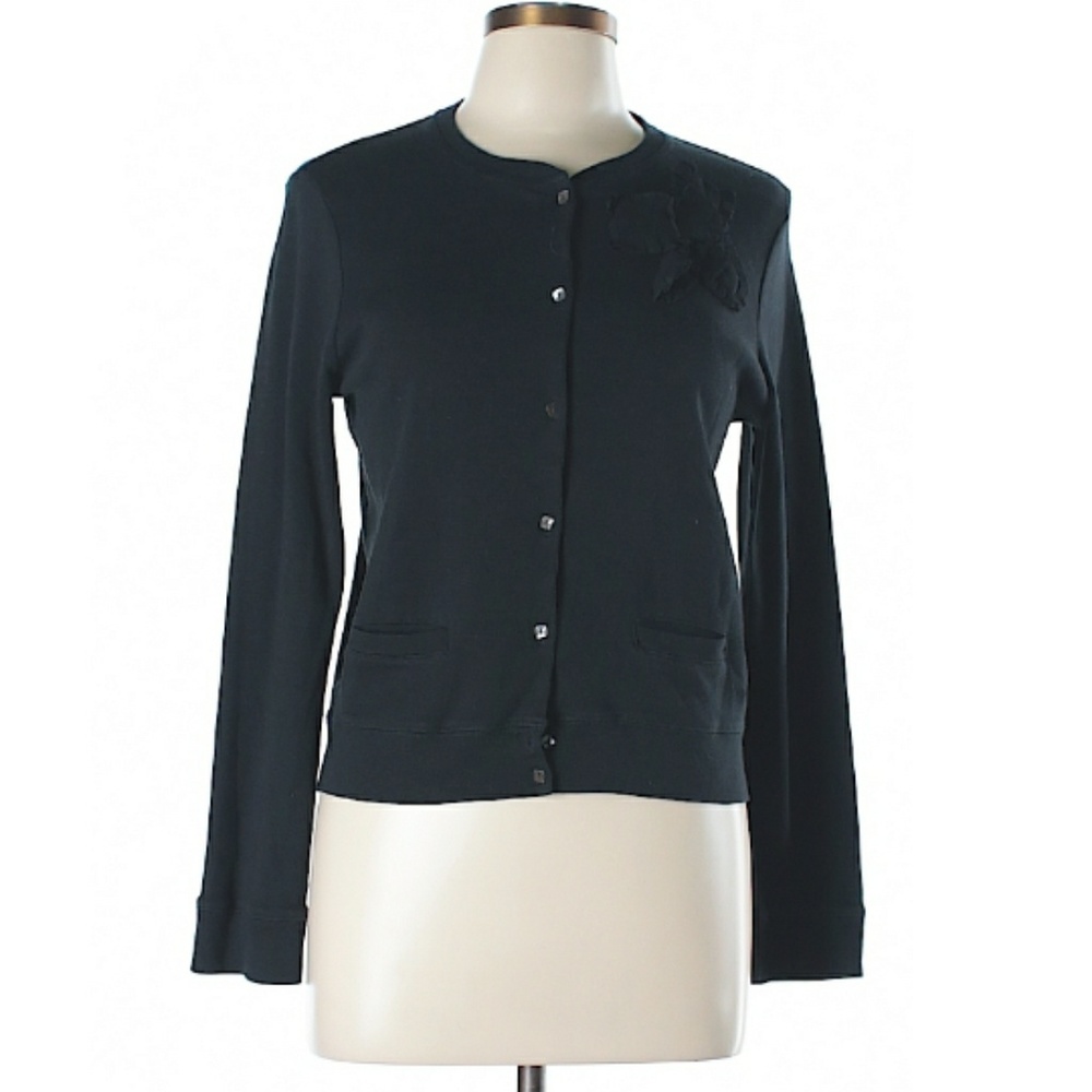 J Crew Black Knit City T Cardigan